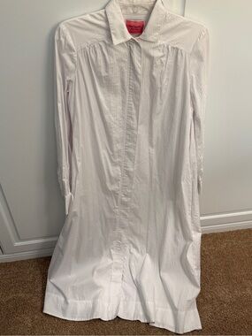 kate spade white zip-front shirtdress